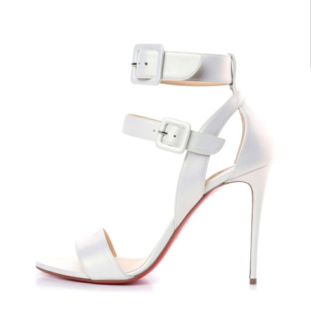 Christian Louboutin Nappa Multipot Sandal Ankle Strap Open Toe EUR 37.5/US 7.5